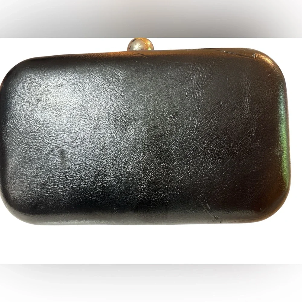 Vintage Black and Silver Beaded Evening Clutch